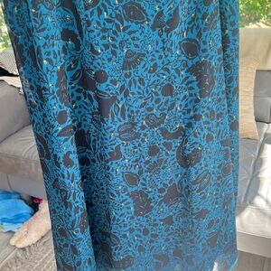 Ann Taylor Chiffon A line Skirt - Size 10 US , royal blue, black and sparkles